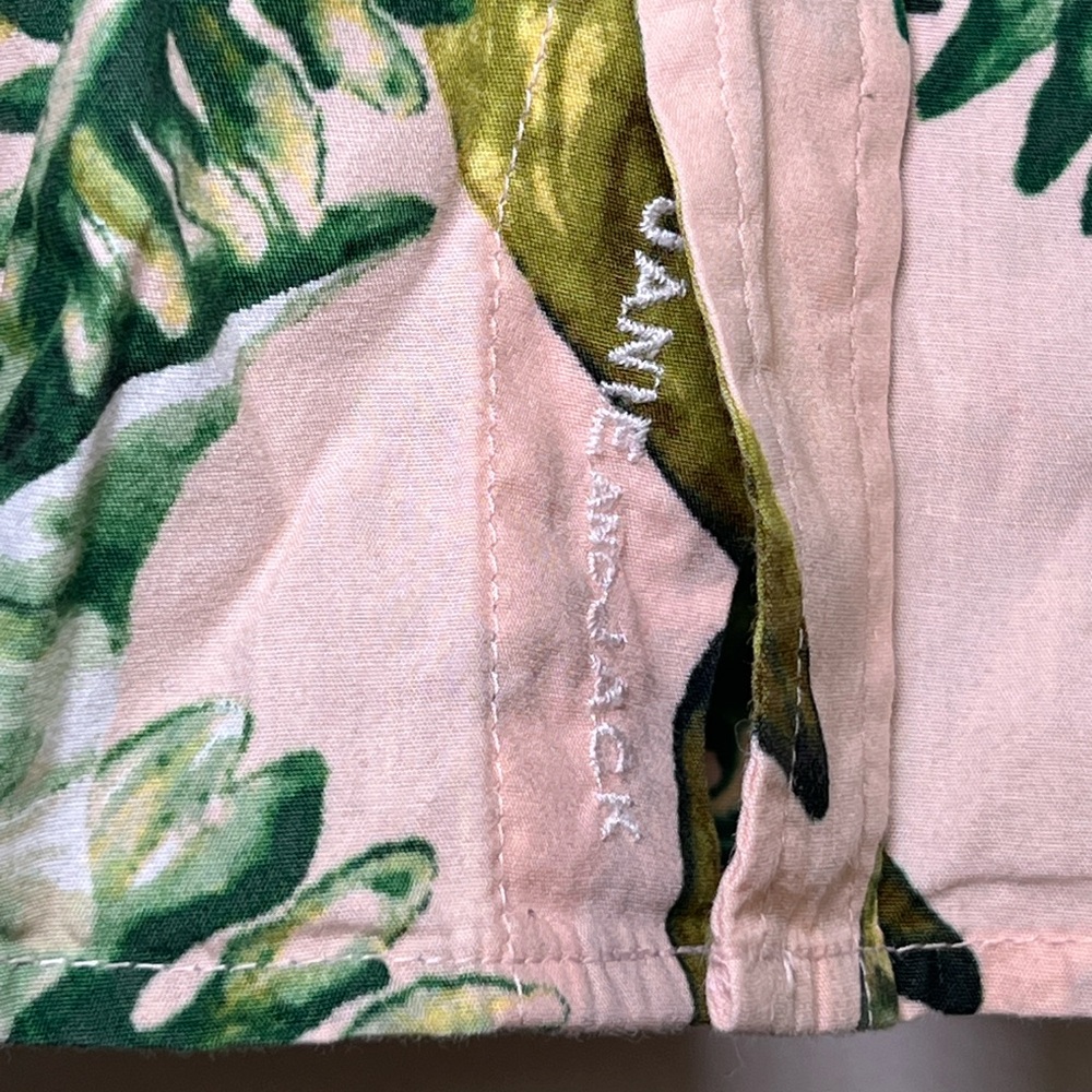 Janie and Jack Pink & Green Graphic Palm Poplin Shirt - Picture 4 of 5